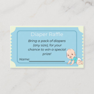 Baby showers luier Raffle Visitekaartje