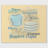 Baby showers luiers cadeaupapier (Vlak)