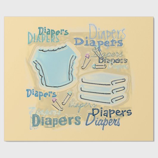 Baby showers luiers cadeaupapier (Vlak)