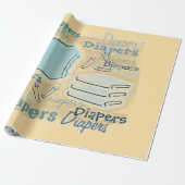 Baby showers luiers cadeaupapier (Uitgerold)