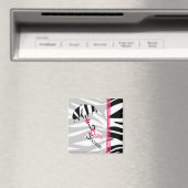 Baby showers magneet - Zebra Print Paraplu & Roze (Insitu (Vaatwasser))