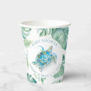 Baby showers papieren bekers tropische Zeeen schil