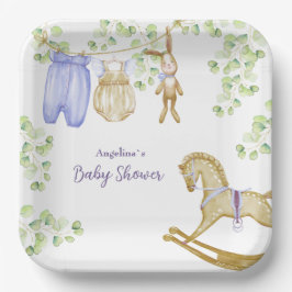 Baby showers papieren Bord met een charmant dessin