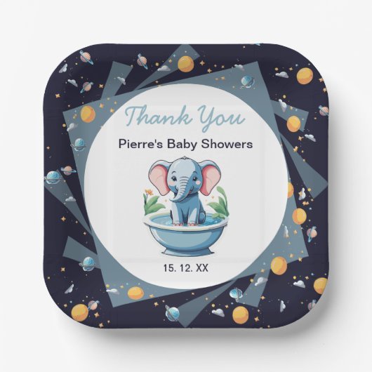 baby showers papieren bordje (Voorkant)