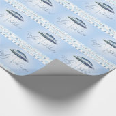 Baby showers paraplu blauw jongetje inpakpapier (Hoek)