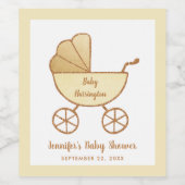 Baby showers pastel geel retro vervoer wijn etiket (Enkel label)
