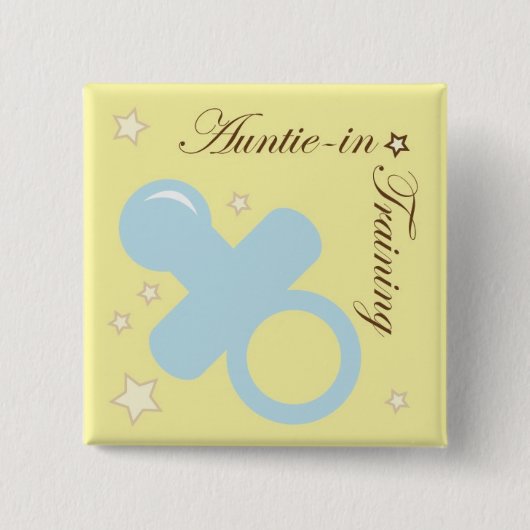Baby showers pin voor tantes vierkante button 5,1 cm (Voorkant)