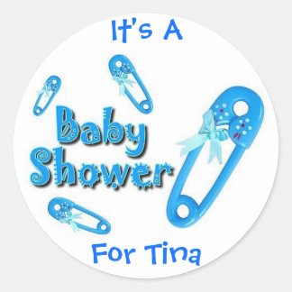 Baby showers pinnen ronde sticker