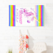 Baby showers regenboog eenhoorn banner (Insitu)