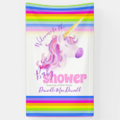 Baby showers regenboog eenhoorn banner (Verticaal)