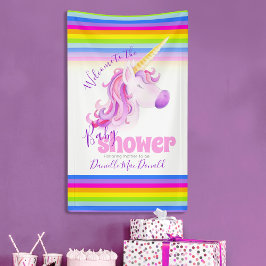 Baby showers regenboog eenhoorn banner