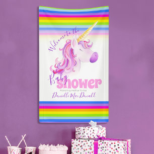 Baby showers regenboog eenhoorn banner