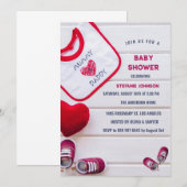 baby showers schoen paarse uitnodiging (Voorkant / Achterkant)