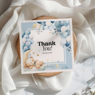 Baby showers servetten blauw Beren ballonnen