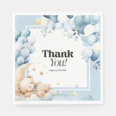 Baby showers servetten blauw Beren ballonnen (Voorkant)
