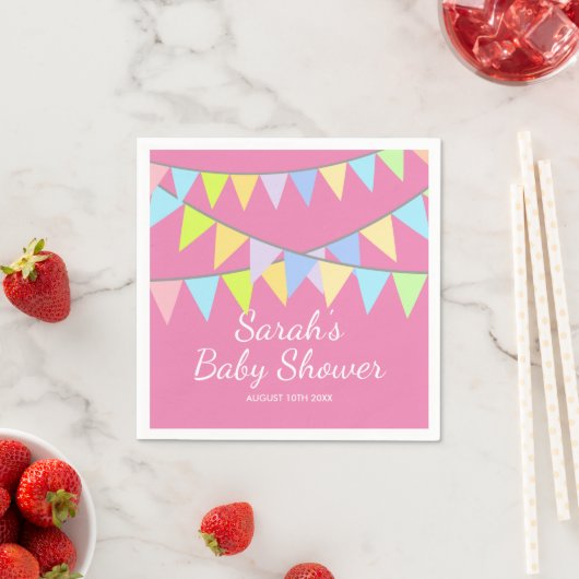 Baby showers servetten met aangepaste naam (Insitu)
