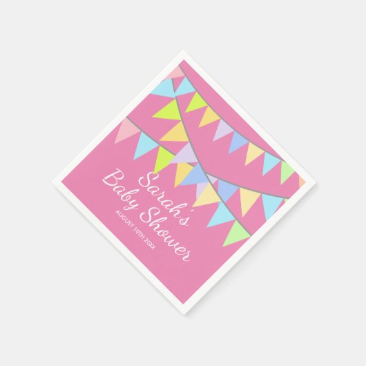 Baby showers servetten met aangepaste naam (Hoek)