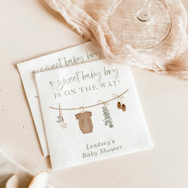 Baby showers servetten, Sage Green Boy Baby shower Servet