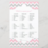 Baby showers spellen voor roze grijze bingo (Achterkant)