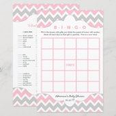 Baby showers spellen voor roze grijze bingo (Voorkant / Achterkant)