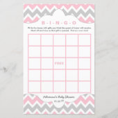 Baby showers spellen voor roze grijze bingo (Voorkant)