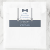 Baby showers Sticker, klein Man, boog Stropdas Rechthoekige Sticker (Tas)