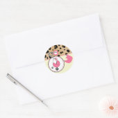 Baby showers Sticker - Luipaard & Roze Luierpen (Envelop)