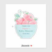 Baby showers sticker met een schattige aardbei (Vel)