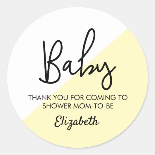 Baby showers Sticker met Elegante Typografie (Voorkant)