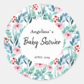 Baby showers sticker met schattig design. (Voorkant)