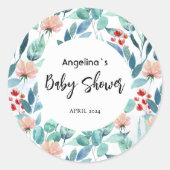 Baby showers sticker met schattig design. (Voorkant)