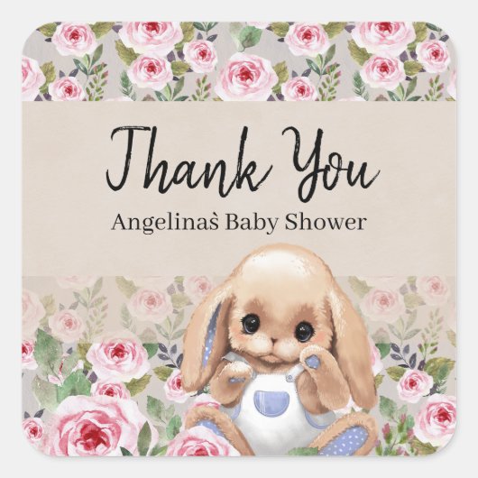 Baby showers sticker met schattig design. (Voorkant)