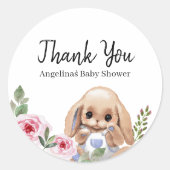 Baby showers sticker met schattig design. (Voorkant)