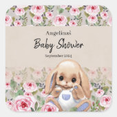 Baby showers sticker met schattig design. (Voorkant)