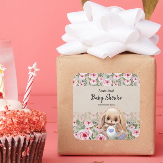 Baby showers sticker met schattig design. (Feest)