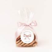 Baby showers Sticker Sjabloon met roze strik