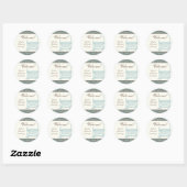 Baby showers Stickers - Blauw Bruin Damast Cradle (Vel)
