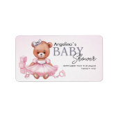 Baby showers stickers met teddybeer ontwerp. (Voorkant)