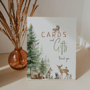 Baby showers van bossen reclamebord met voetstuk