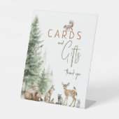 Baby showers van bossen reclamebord met voetstuk (Voorkant)