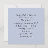 Baby showers vierkante uitnodigingsslabbetje, fles kaart (Achterkant)