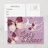 baby showers vlinders uitnodiging briefkaart (Voorkant / Achterkant)