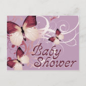 baby showers vlinders uitnodiging briefkaart (Voorkant)
