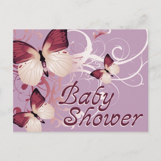 baby showers vlinders uitnodiging briefkaart (Voorkant)