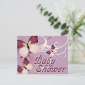baby showers vlinders uitnodiging briefkaart (Staand voorkant)