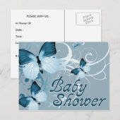 baby showers vlinders uitnodiging briefkaart (Voorkant / Achterkant)