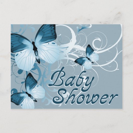 baby showers vlinders uitnodiging briefkaart (Voorkant)