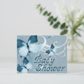baby showers vlinders uitnodiging briefkaart (Staand voorkant)