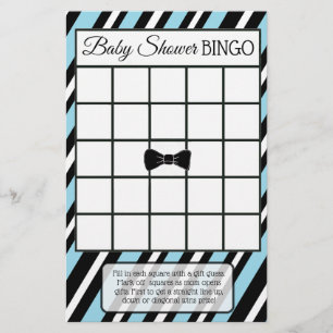 Baby showers voor Blue and Black Bowtie Boy Flyer