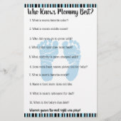 Baby showers voor Blue and Black Bowtie Boy Flyer (Achterkant)